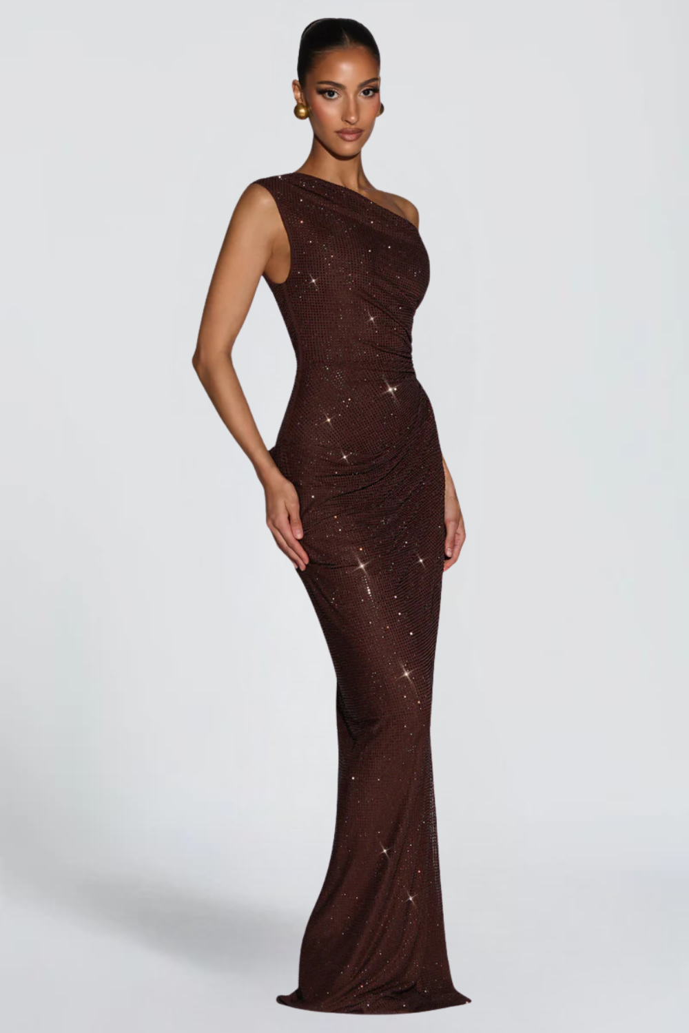 Oriana Satin Maxi Dress occasion dress detail - Maeve & Erin Dublin