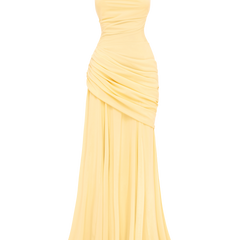 Butter Yellow Chiffon Maxi Dress in Butter Yellow, view 7