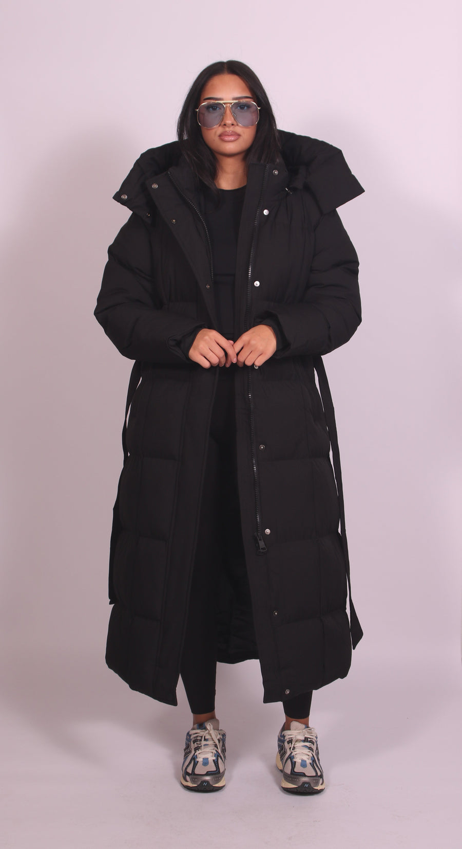 Hooded puffer jacket in Black