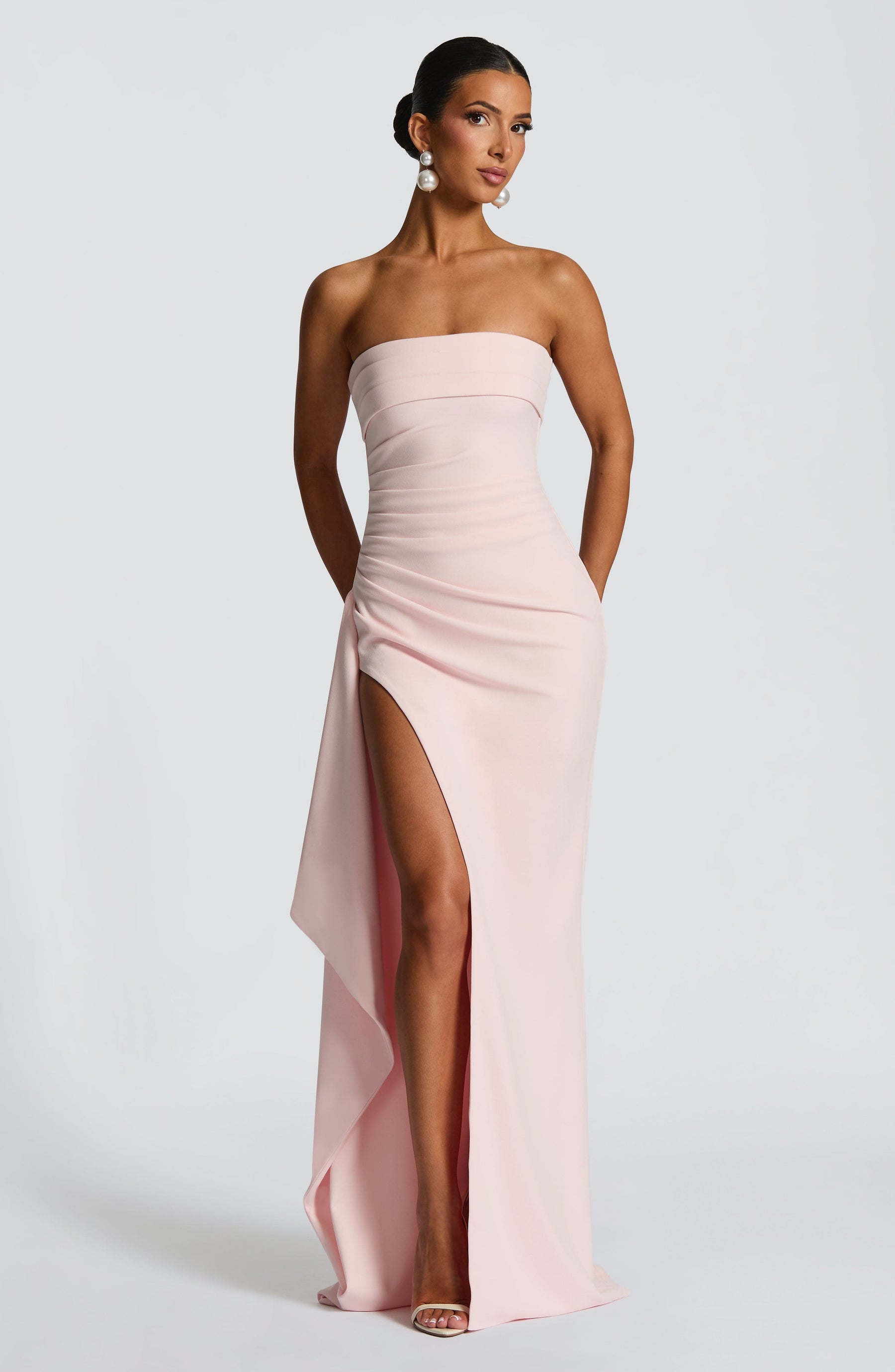 Draped Maxi Dress in Blush