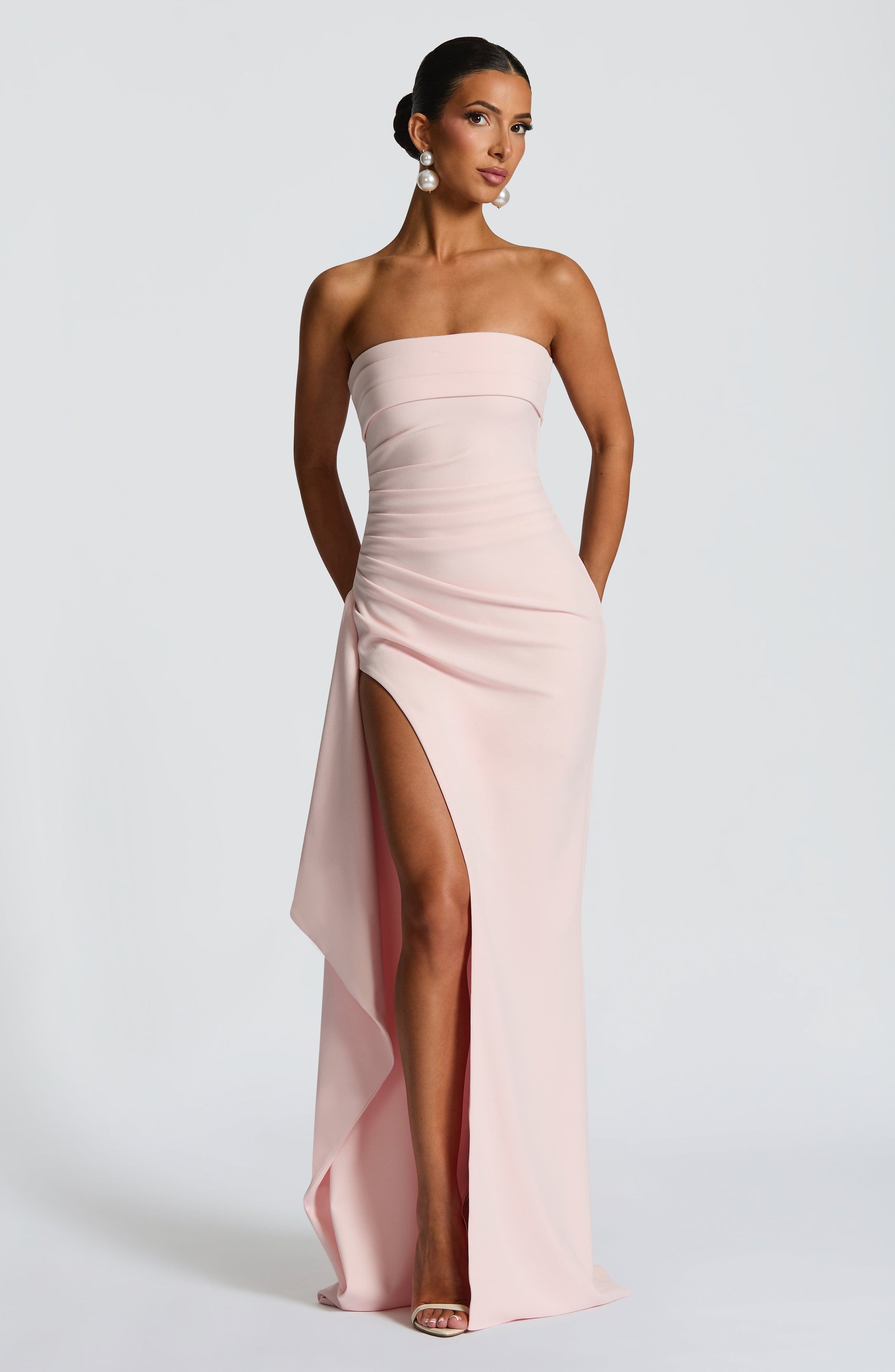 Draped Maxi Dress in Blush