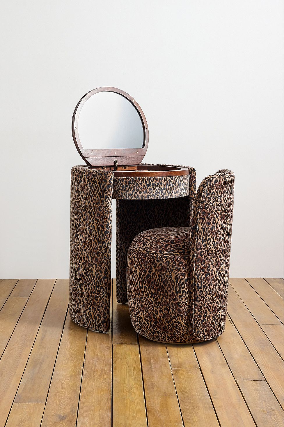 ZOVANO Leopard Schminktisch mit Hocker, Ansicht 5